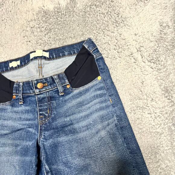 Madewell Maternity Jeans Womens 27 (30x26) Blue Classic Straight Stretch Cropped - Picture 2 of 12